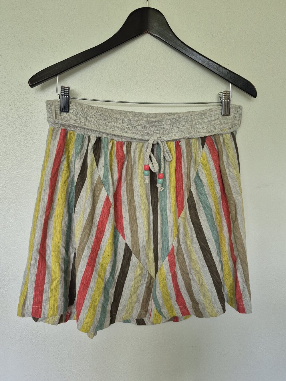 Garcia Colourful Stripe Mini Skirt With Braided Belt Medium 100% Cotton